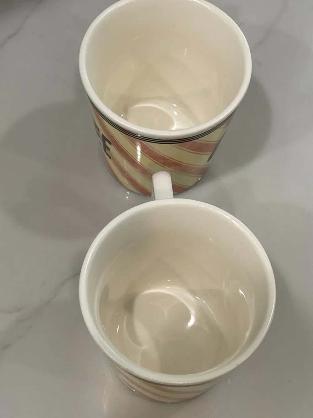 Set of 2; Enjoy Coffee Pink Retro Mugs -Anthero Roasters -NEW